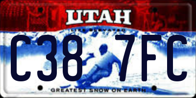 UT license plate C387FC