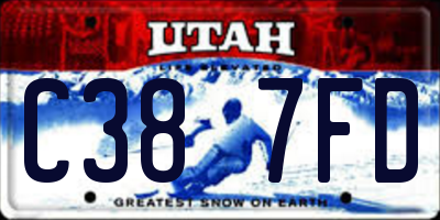UT license plate C387FD