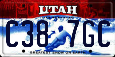 UT license plate C387GC