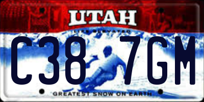 UT license plate C387GM