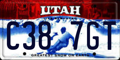 UT license plate C387GT