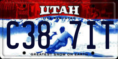 UT license plate C387IT