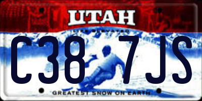 UT license plate C387JS