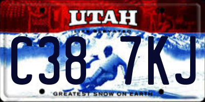 UT license plate C387KJ