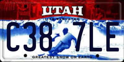 UT license plate C387LE