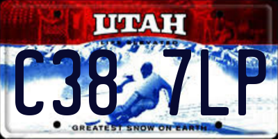 UT license plate C387LP