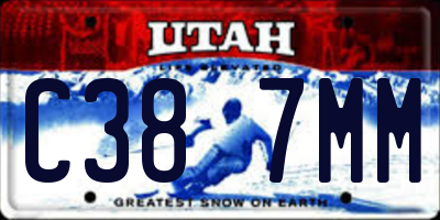 UT license plate C387MM
