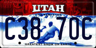 UT license plate C387OC