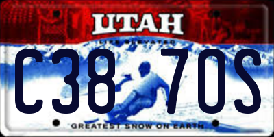 UT license plate C387OS