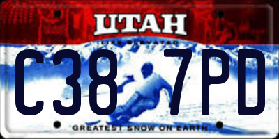 UT license plate C387PD