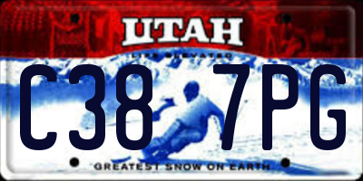 UT license plate C387PG