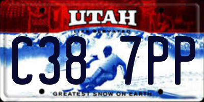 UT license plate C387PP