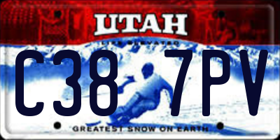 UT license plate C387PV
