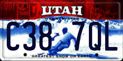 UT license plate C387QL