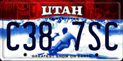 UT license plate C387SC