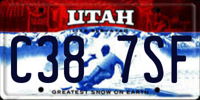 UT license plate C387SF