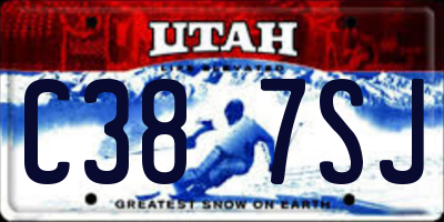 UT license plate C387SJ