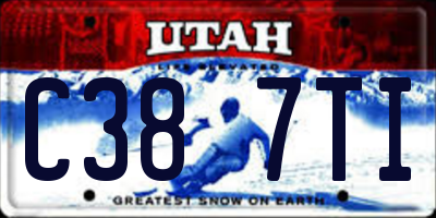 UT license plate C387TI