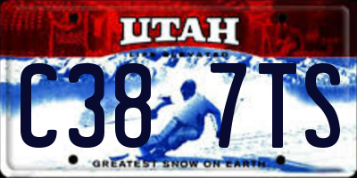 UT license plate C387TS