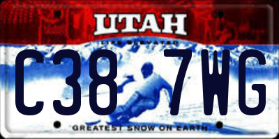 UT license plate C387WG