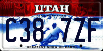 UT license plate C387ZF