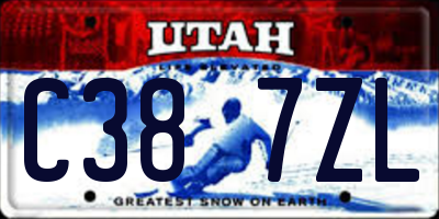UT license plate C387ZL