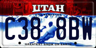 UT license plate C388BW