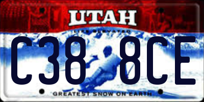 UT license plate C388CE