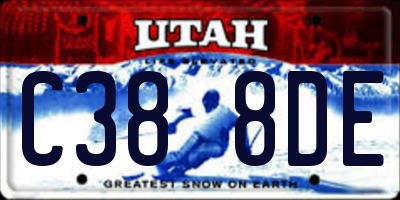 UT license plate C388DE