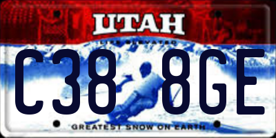 UT license plate C388GE