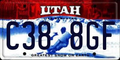 UT license plate C388GF