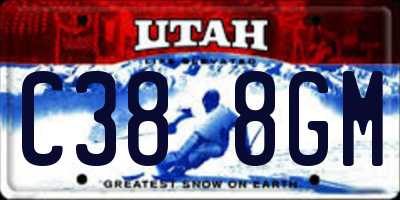 UT license plate C388GM