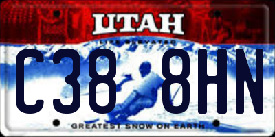 UT license plate C388HN