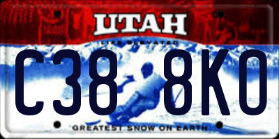 UT license plate C388KO