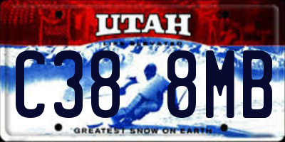 UT license plate C388MB