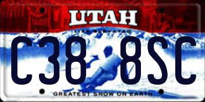 UT license plate C388SC