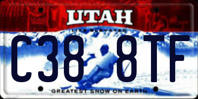 UT license plate C388TF