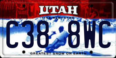 UT license plate C388WC