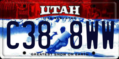 UT license plate C388WW