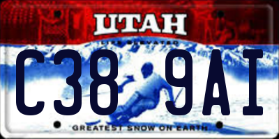 UT license plate C389AI