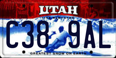 UT license plate C389AL