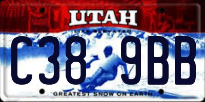 UT license plate C389BB