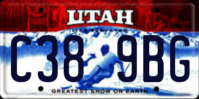 UT license plate C389BG