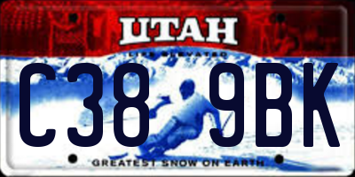 UT license plate C389BK