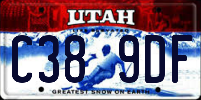 UT license plate C389DF