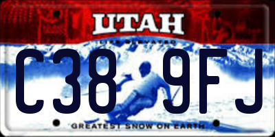 UT license plate C389FJ