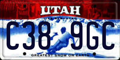 UT license plate C389GC
