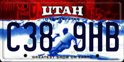 UT license plate C389HB