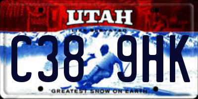 UT license plate C389HK