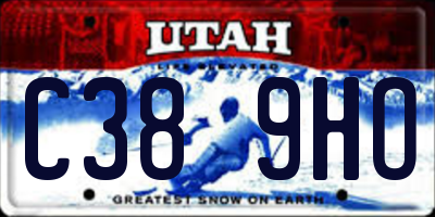 UT license plate C389HO